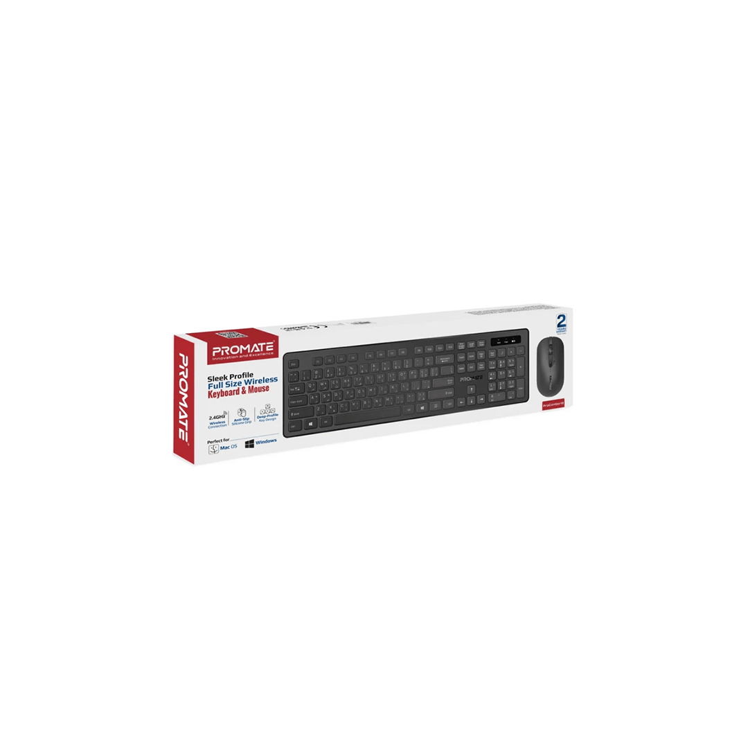 Promate ProCombo-13 Sleek Profile Full-Size Wireless Keyboard and Mouse in Qatar Promate ProCombo-13 Sleek Profile Full-Size Wireless Keyboard and Mouse in Qatar